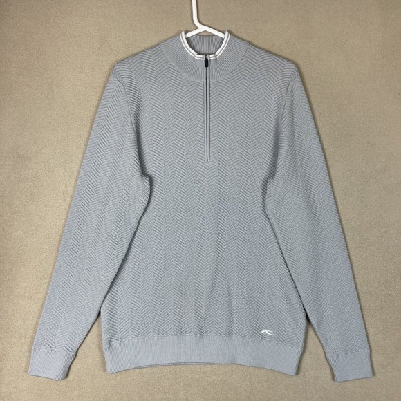 KJUS Other - Kjus Sweater Men Medium Gray Merino Kole Sweatshirt Golfing Rugby Pullover Adult